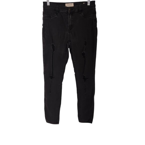 Pacsun Jeggings Stretch Black Distressed‎ Ripped High Rise Womens Sz 28 (27x27) - Picture 1 of 16
